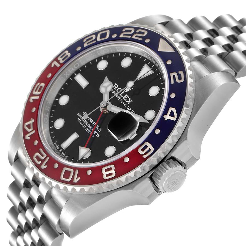 

Rolex Black Stainless Steel GMT Master II Pepsi 126710 Men's Wristwatch 40 MM