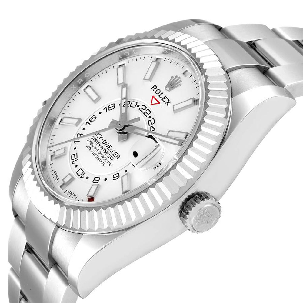 

Rolex White 18K White Gold And Stainless Steel Sky-Dweller 326934 Men's Wristwatch 42 MM