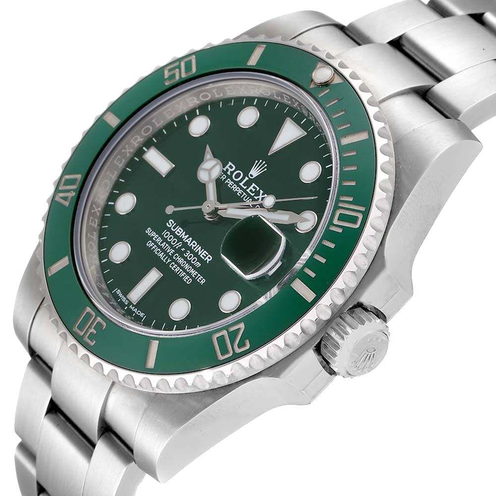 

Rolex Green Stainless Steel Submariner Hulk 116610 Men's Wristwatch 40 MM