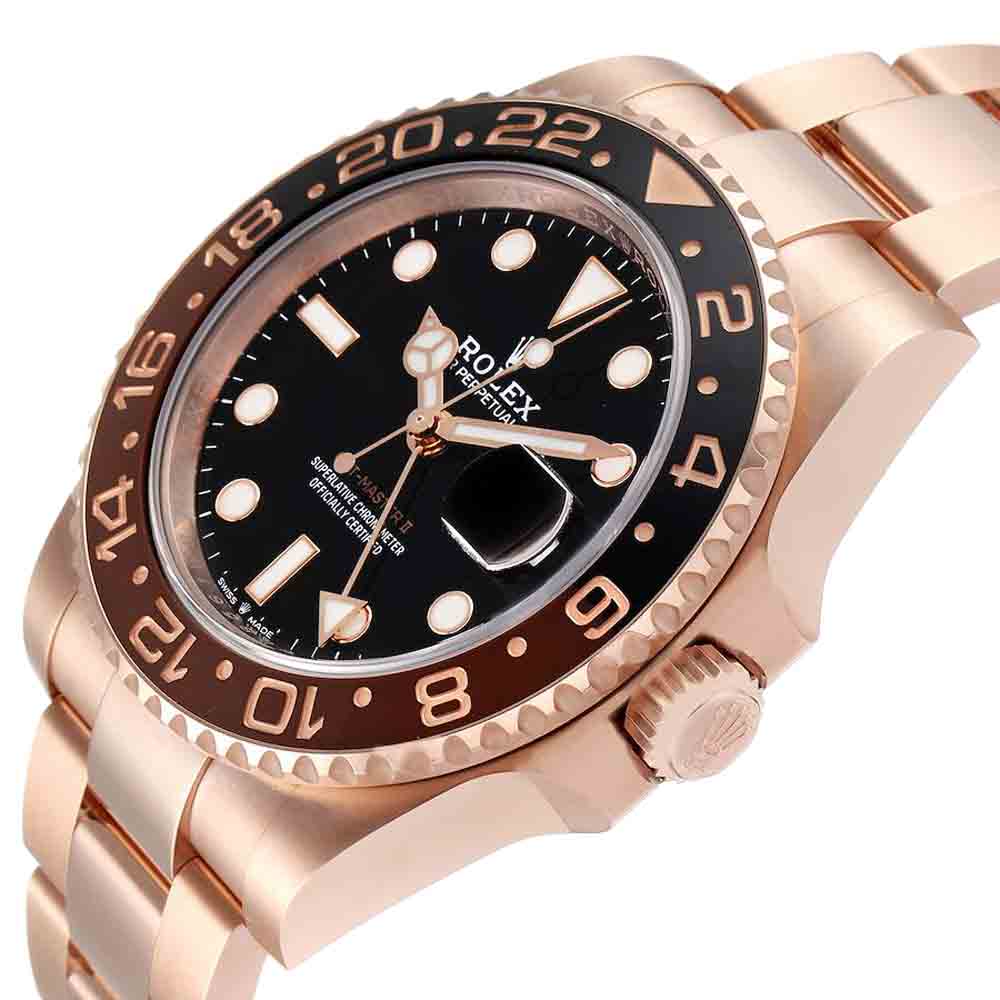 

Rolex Black 18K Rose Gold GMT Master II 126715 Men's Wristwatch 40 MM