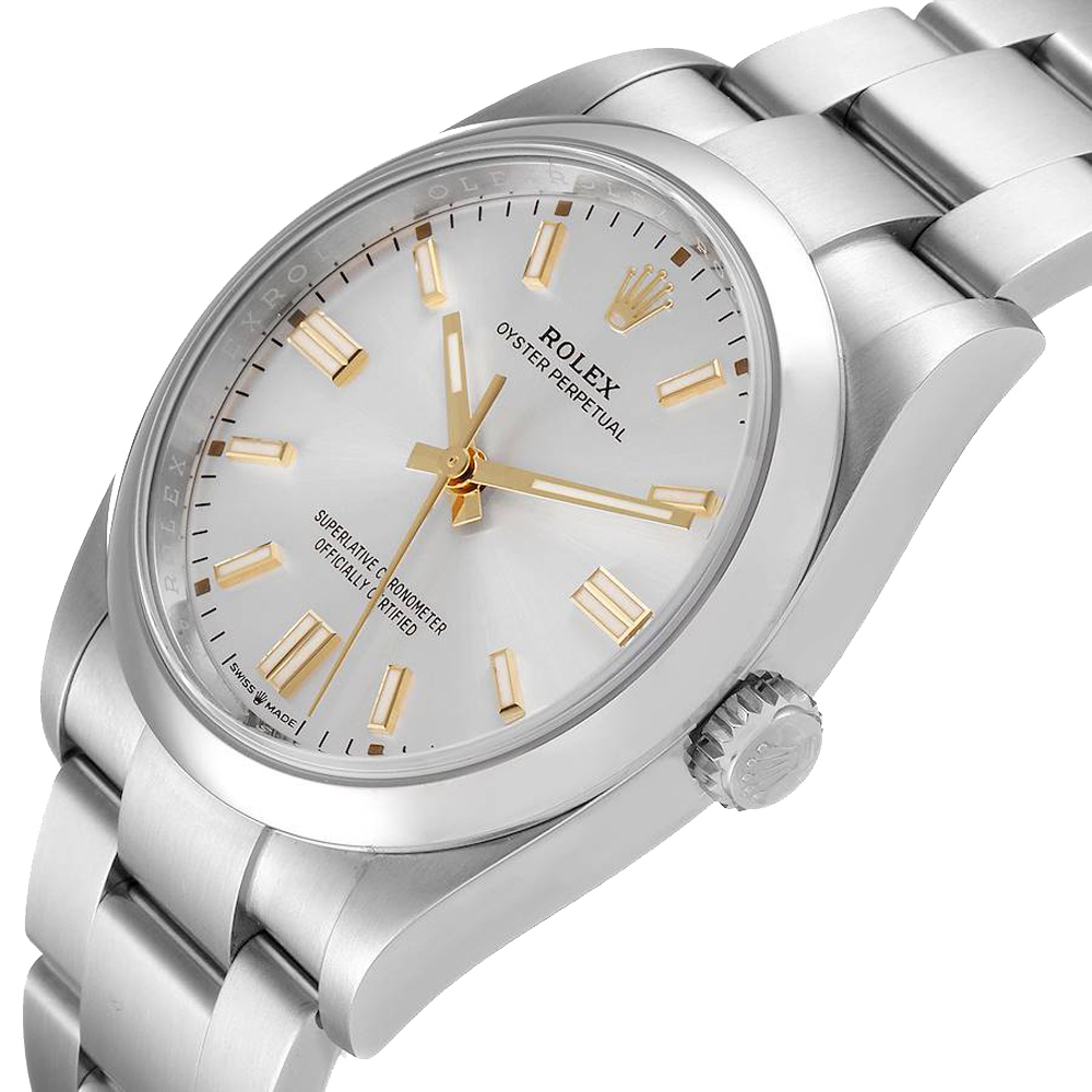 

Rolex Silver Stainless Steel Oyster Perpetual 126000 Men's Wristwatch 36 MM