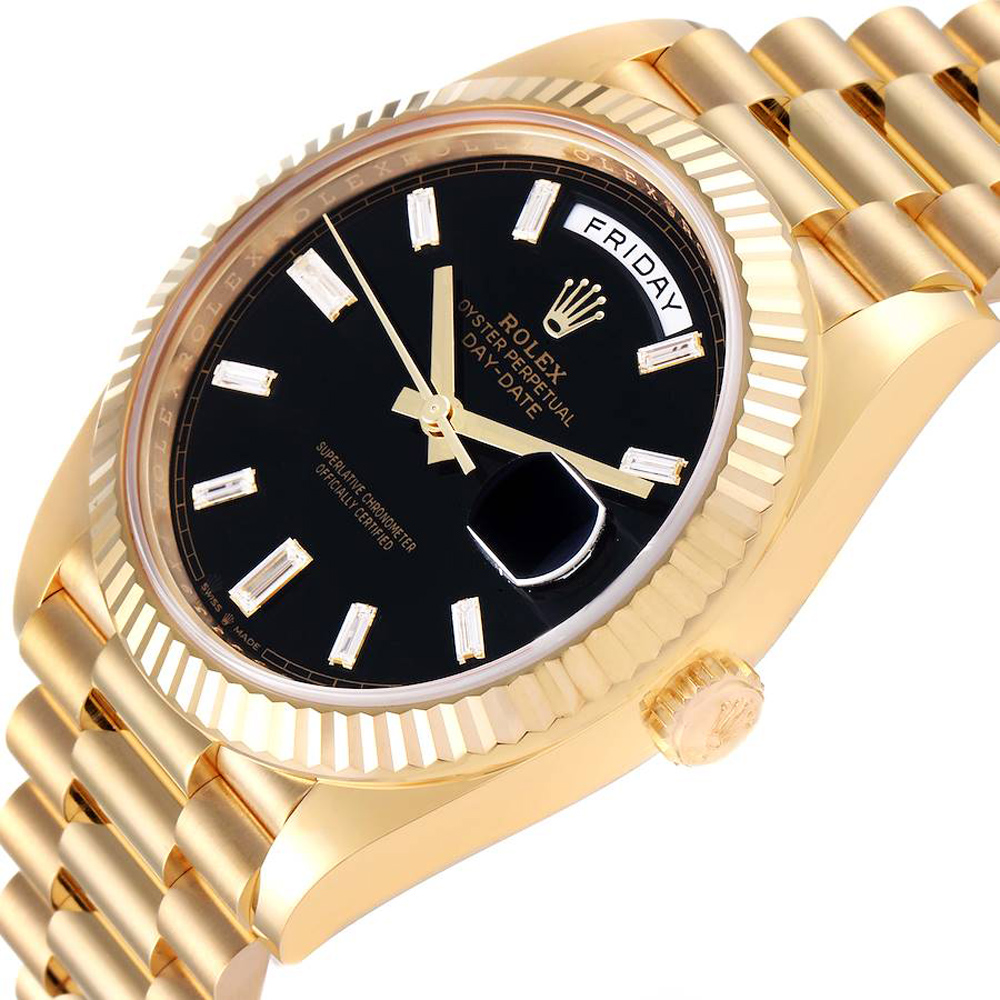 

Rolex Black Diamonds 18K Yellow Gold President Day-Date 228238 Men's Wristwatch 40 MM