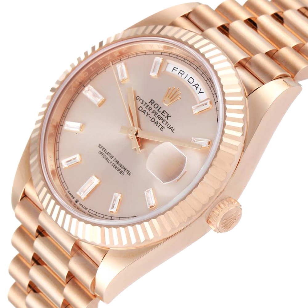 

Rolex Sundust Diamonds 18K Rose Gold Day-Date President 228235 Men's Wristwatch 40 MM