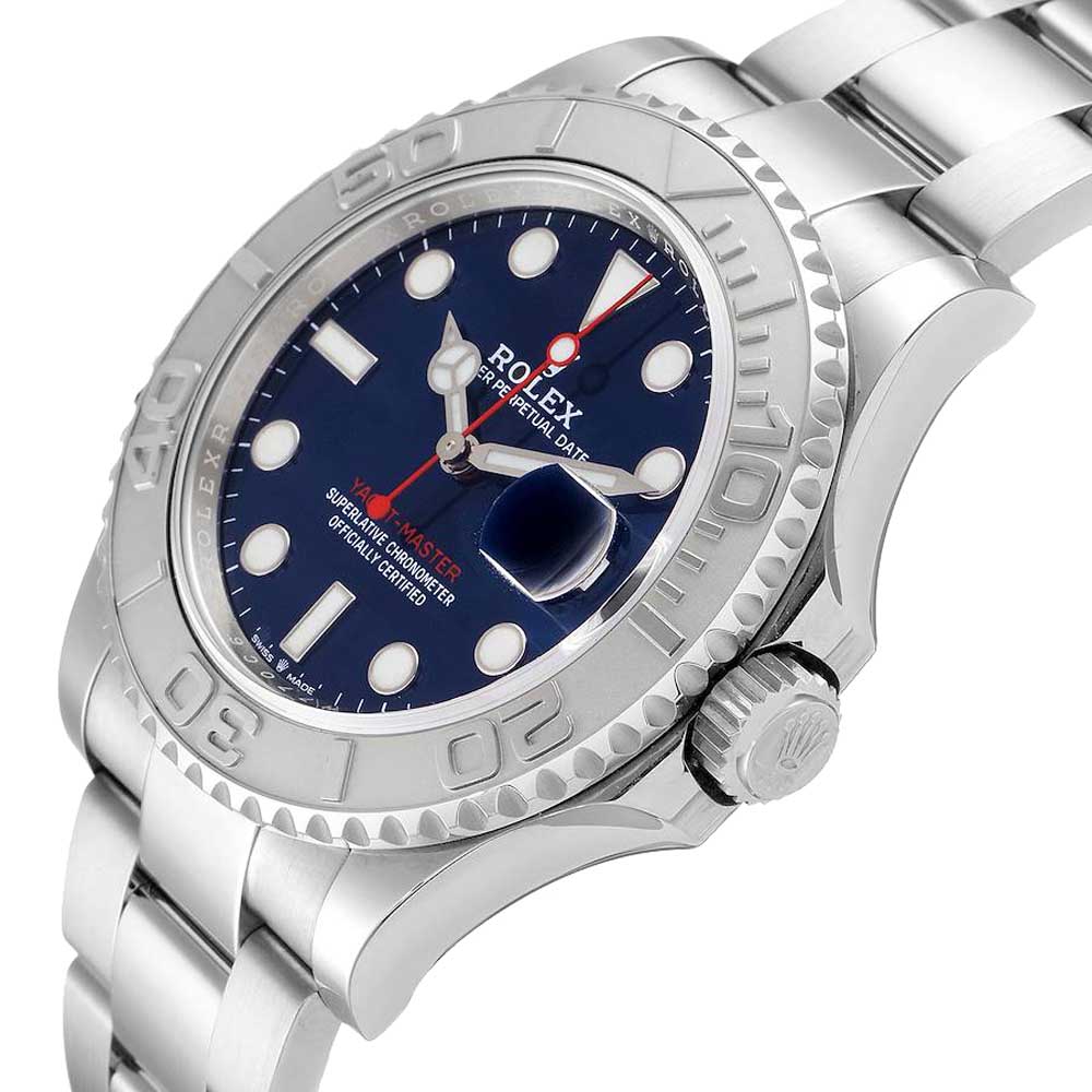 

Rolex Blue Platinum Stainless Steel Yachtmaster 126622 Men's Wristwatch 40 MM