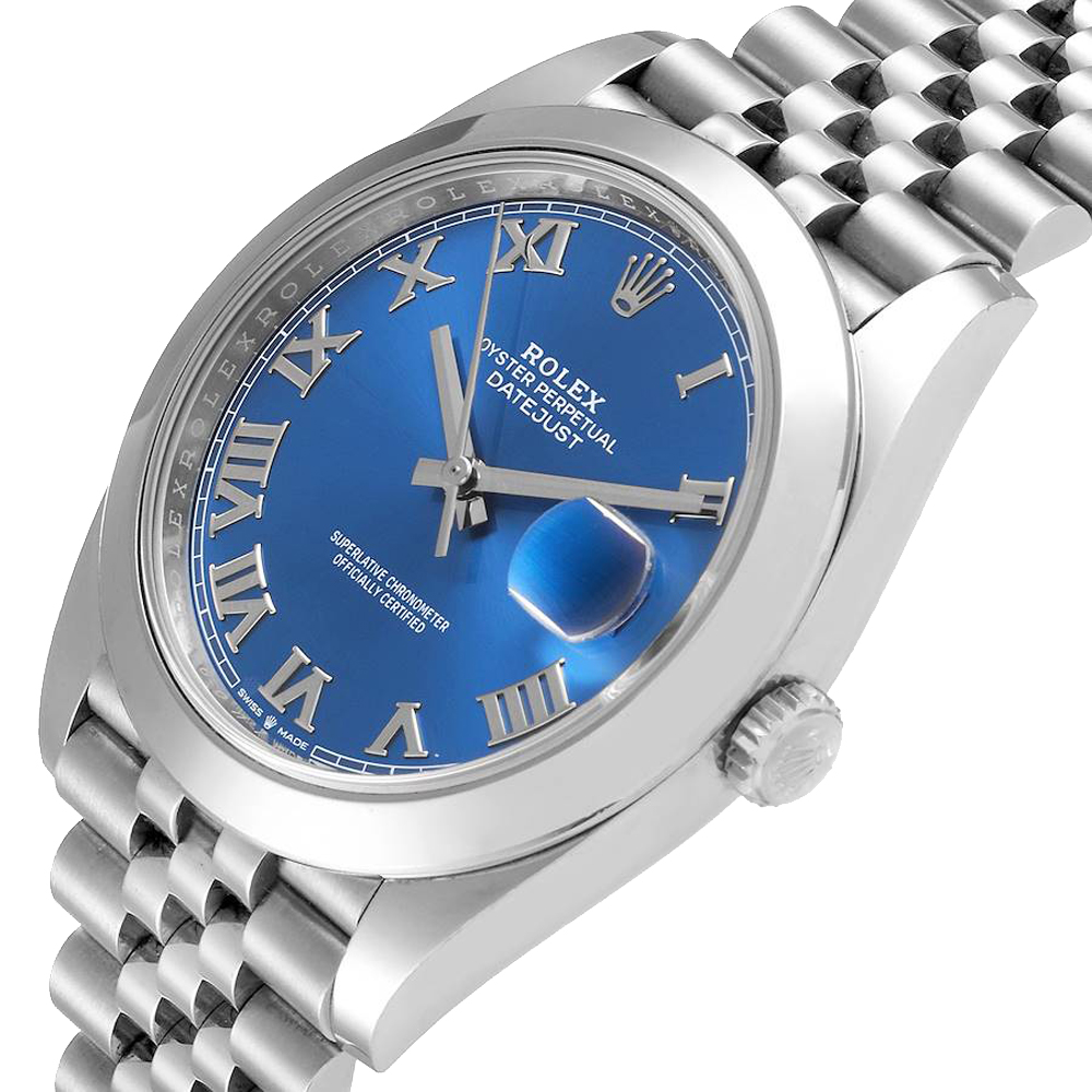 

Rolex Blue Stainless Steel Datejust 126300 Men's Wristwatch 41 MM