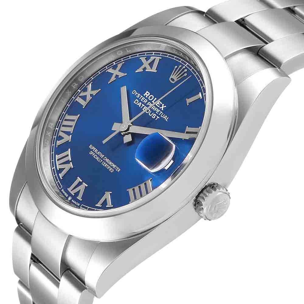 

Rolex Blue Stainless Steel Datejust 126300 Men's Wristwatch 41 MM