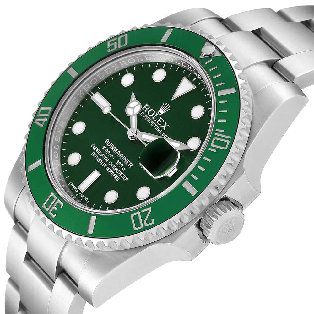 

Rolex Green Stainless Steel Submariner Hulk 116610 Men's Wristwatch 40 MM