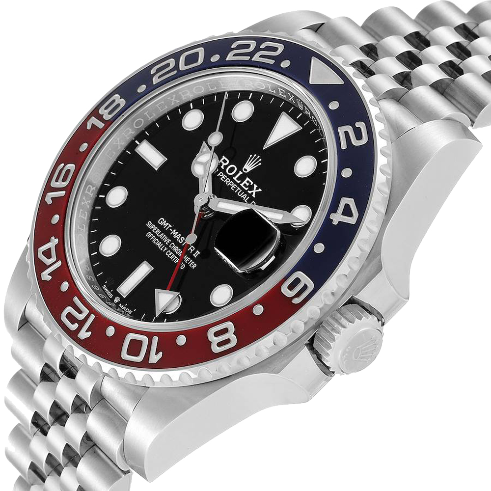 

Rolex Black Stainless Steel GMT Master II Pepsi 126710 Men's Wristwatch 40 MM