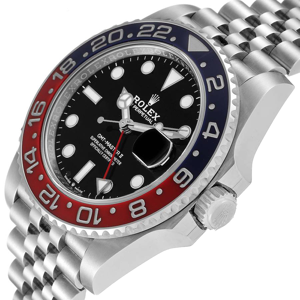 

Rolex Black Stainless Steel GMT Master II Pepsi 126710 Men's Wristwatch 40 MM