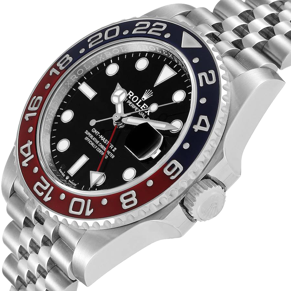 

Rolex Black Stainless Steel GMT Master II Pepsi 126710 Men's Wristwatch 40 MM