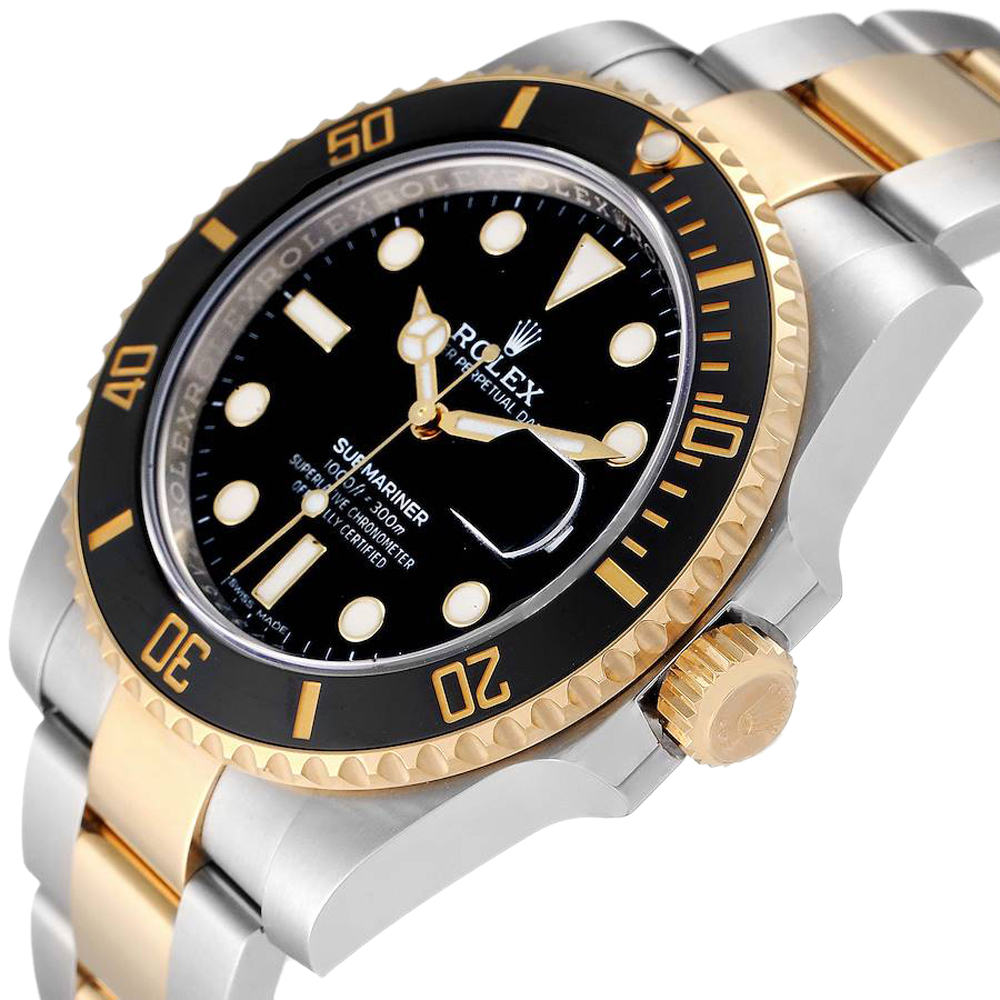 

Rolex Black 18K Yellow Gold And Stainless Steel Submariner 116613 Men's Wristwatch 40 MM