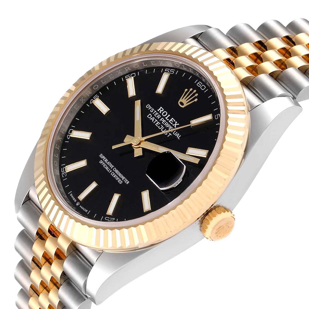 

Rolex Black 18k Yellow Gold And Stainless Steel Datejust 126333 Men's Wristwatch 41 MM