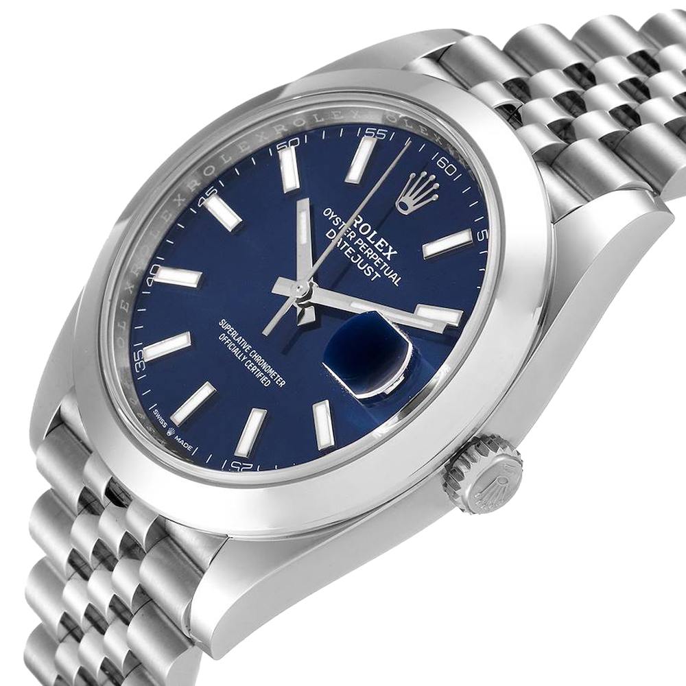 

Rolex Blue Stainless Steel Datejust 126300 Men's Wristwatch 41 MM