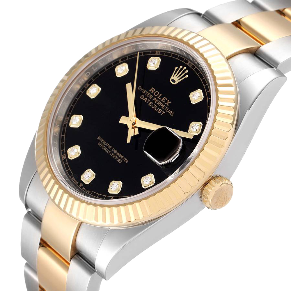 

Rolex Black Diamonds 18K Yellow Gold And Stainless Steel Datejust 126233 Men's Wristwatch 36 MM