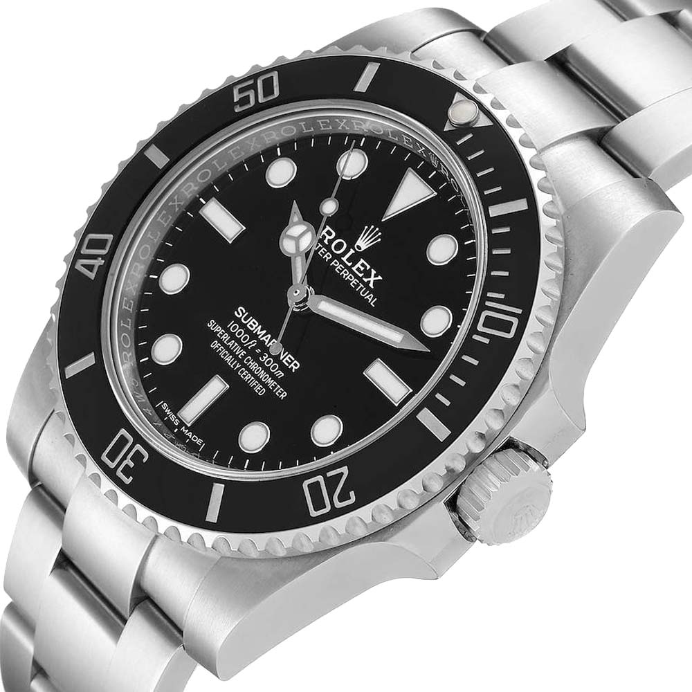 

Rolex Black Stainless Steel Submariner 114060 Men's Wristwatch 40 MM