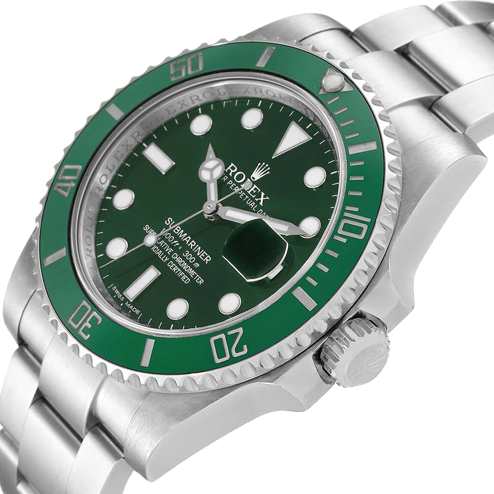 

Rolex Green Stainless Steel Submariner Hulk 116610 Men's Wristwatch 40 MM