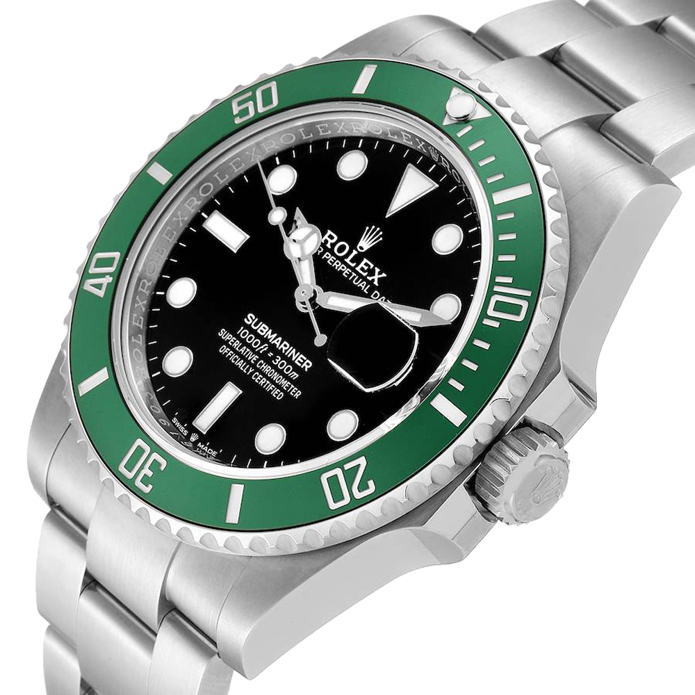 

Rolex Black Stainless Steel Submariner Kermit 126610LV Men's Wristwatch 41 MM