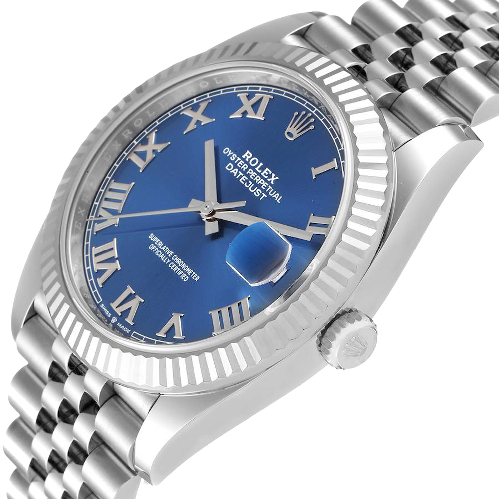 

Rolex Blue 18K White Gold And Stainless Steel Datejust 126334 Men's Wristwatch 41 MM