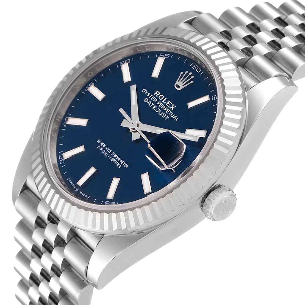 

Rolex Blue 18K White Gold And Stainless Steel Datejust 126334 Men's Wristwatch 41 MM