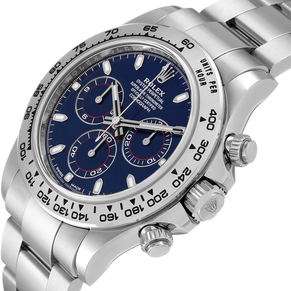 

Rolex Blue 18K White Gold Cosmograph Daytona Chronograph 116509 Men's Wristwatch 40 MM