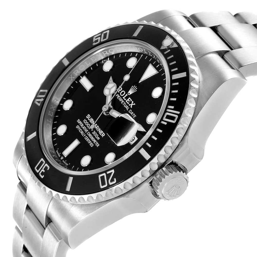 

Rolex Black Stainless Steel Submariner Cerachrom 126610 Men's Wristwatch