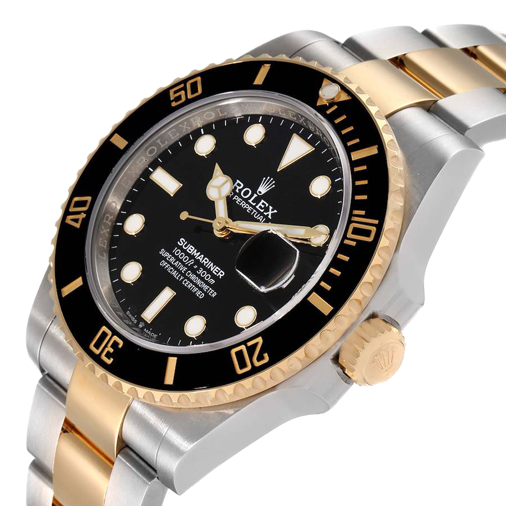 

Rolex Black 18K Yellow Gold Stainless Steel Submariner 126613 Men's Wristwatch