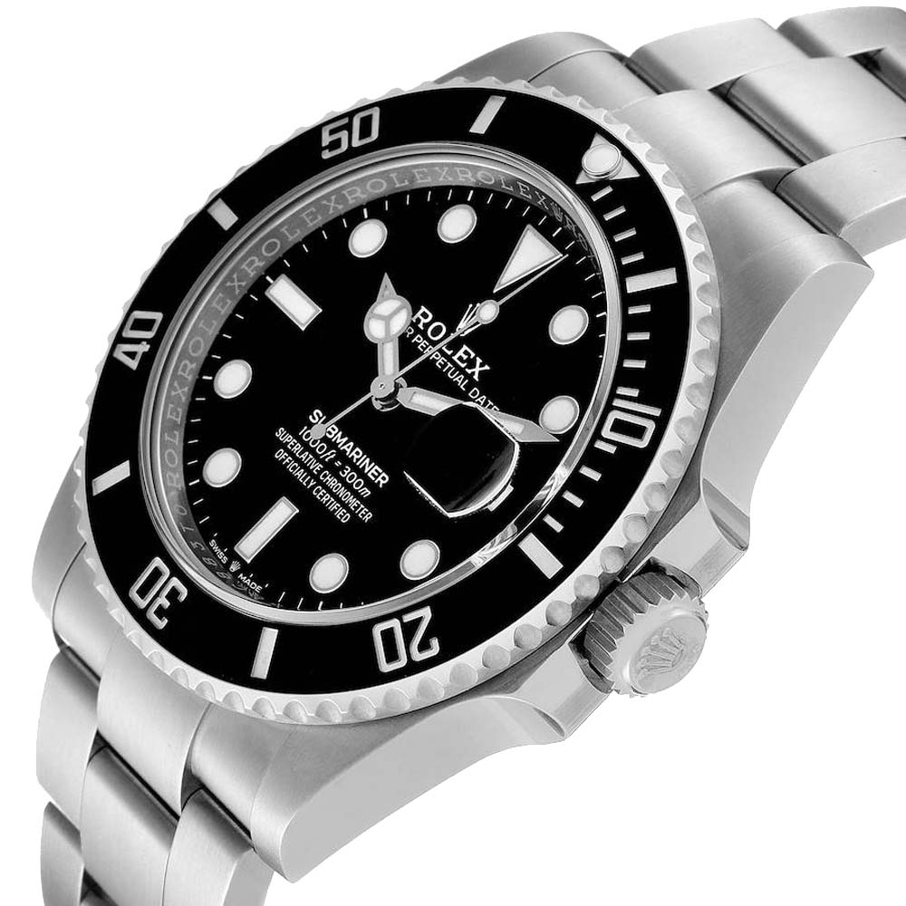 

Rolex Black Stainless Steel Submariner Oyster 126610 Men's Wristwatch