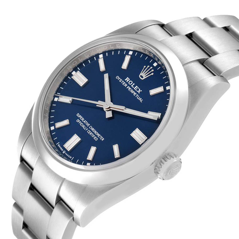 

Rolex Blue Stainless Steel Oyster Perpetual 126000 Men's Wristwatch