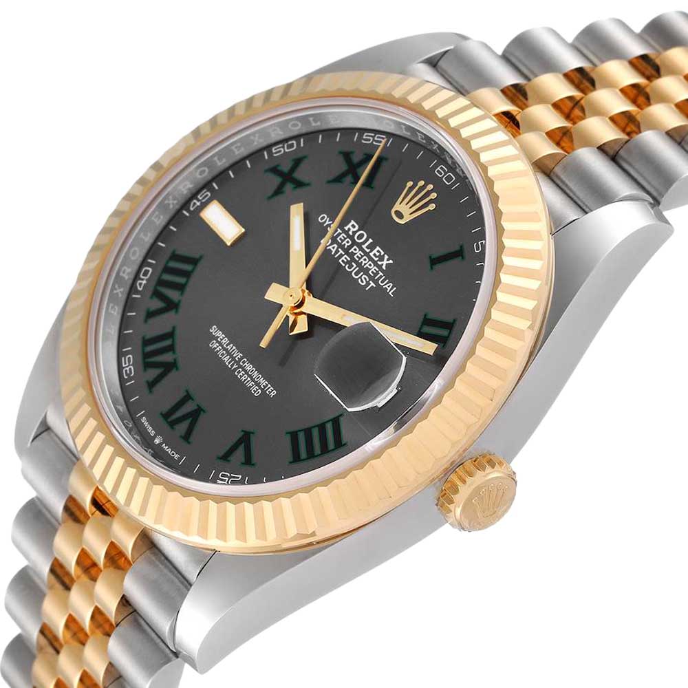 

Rolex Black 18K Yellow Gold And Stainless Steel Datejust Wimbledon 126333 Men's Wristwatch 41 MM