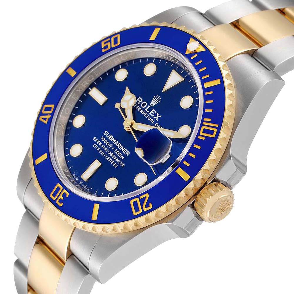 

Rolex Blue 18K Yellow Gold And Stainless Steel Submariner 126613 Automatic Men's Wristwatch 41 MM