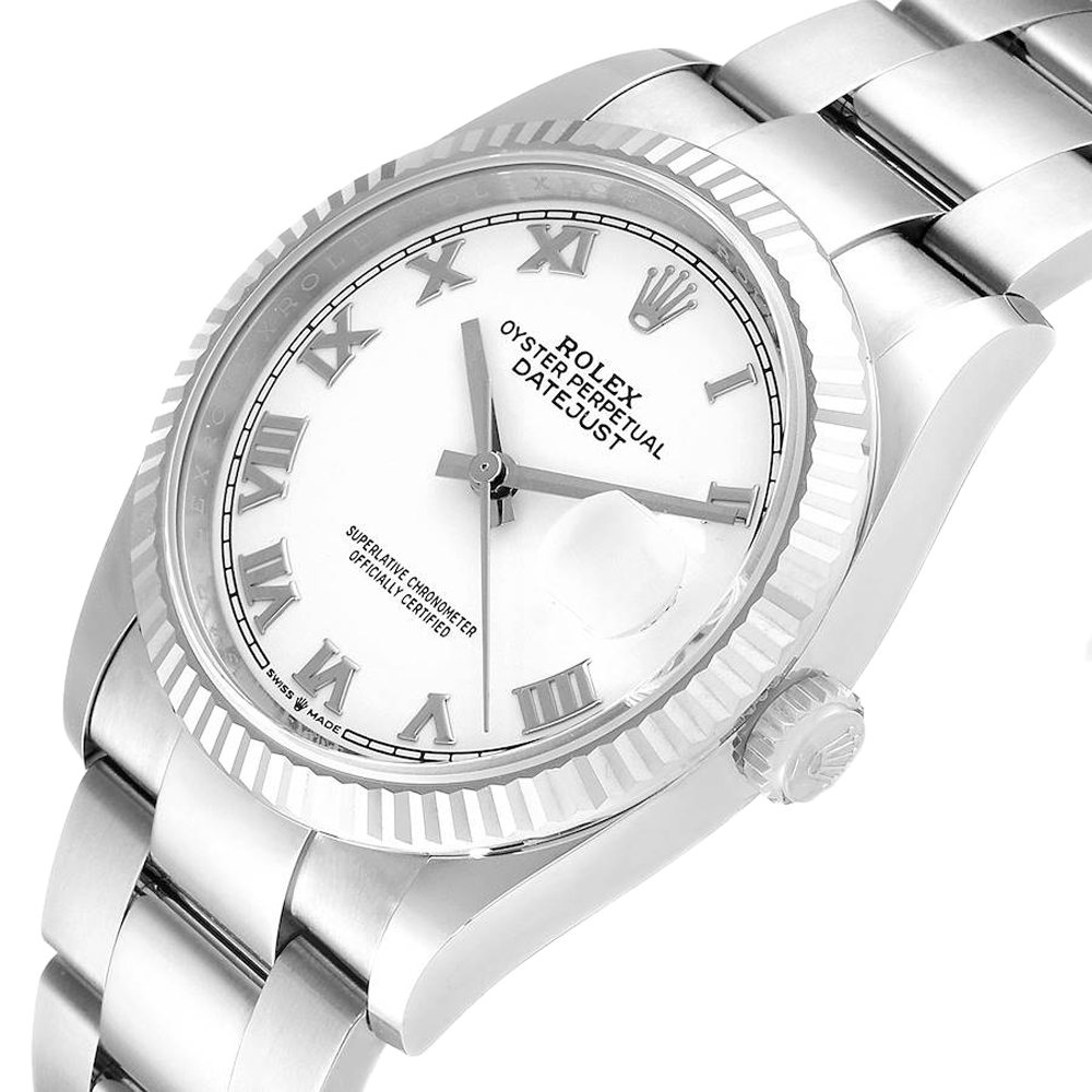 

Rolex White Stainless Steel Datejust 126234 Men's Wristwatch 36 MM