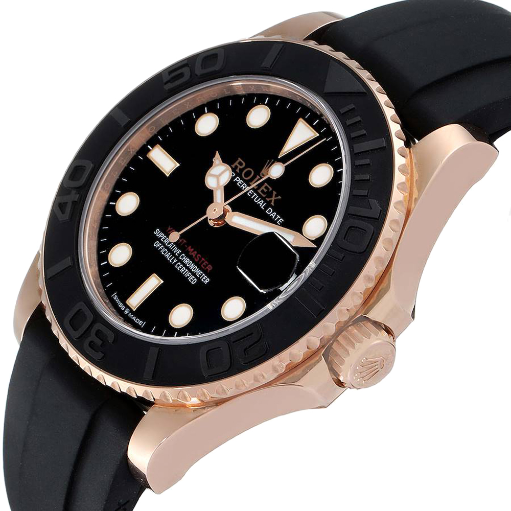 

Rolex Black 18K Rose Gold Yachtmaster 268655 Men's Wristwatch 37 MM