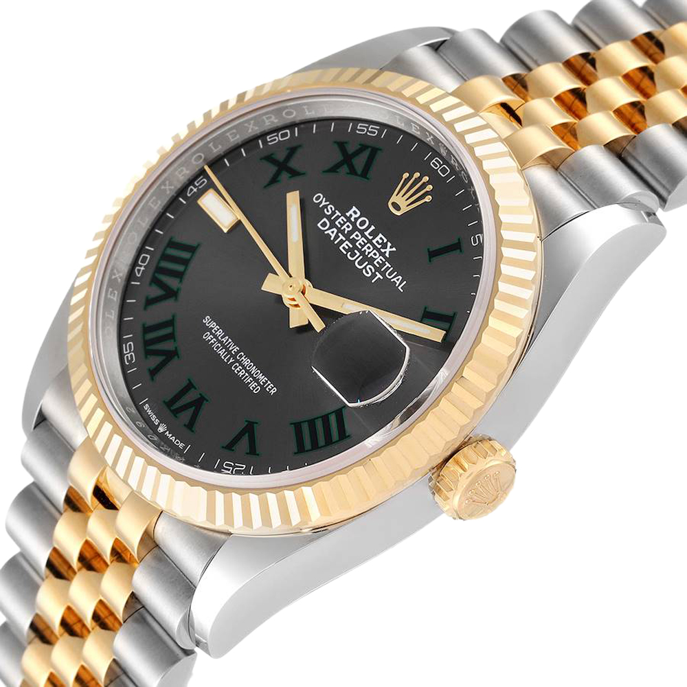 

Rolex Grey 18K Yellow Gold Stainless Steel Datejust Wimbledon 126233 Men's Wristwatch