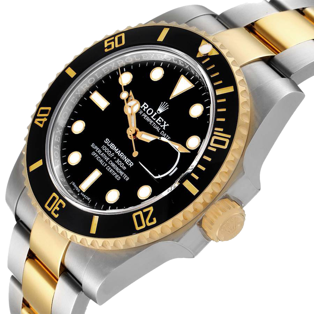 

Rolex Black 18K Yellow Gold And Stainless Steel Submariner 116613 Men's Wristwatch 40 MM