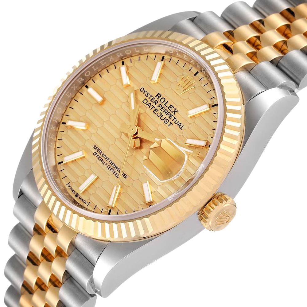

Rolex Champagne 18K Yellow Gold And Stainless Steel Datejust 126233 Men's Wristwatch 36 MM