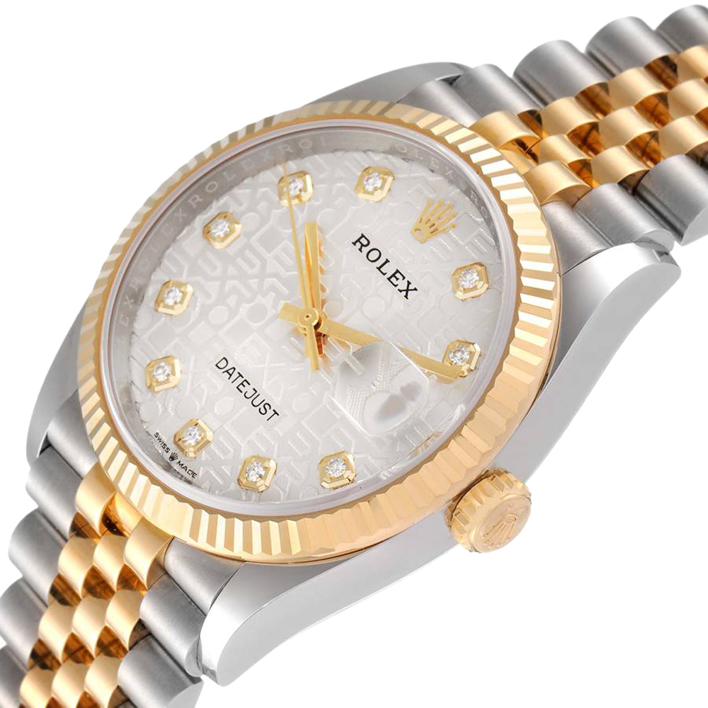 

Rolex Grey Diamonds 18k Yellow Gold And Stainless Steel Datejust 126233 Men's Wristwatch 36 MM