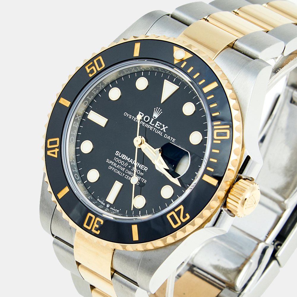 

Rolex Two-tone black Stainless Steel & 18K Yellow Gold Submariner Men's Wristwatch 41 mm