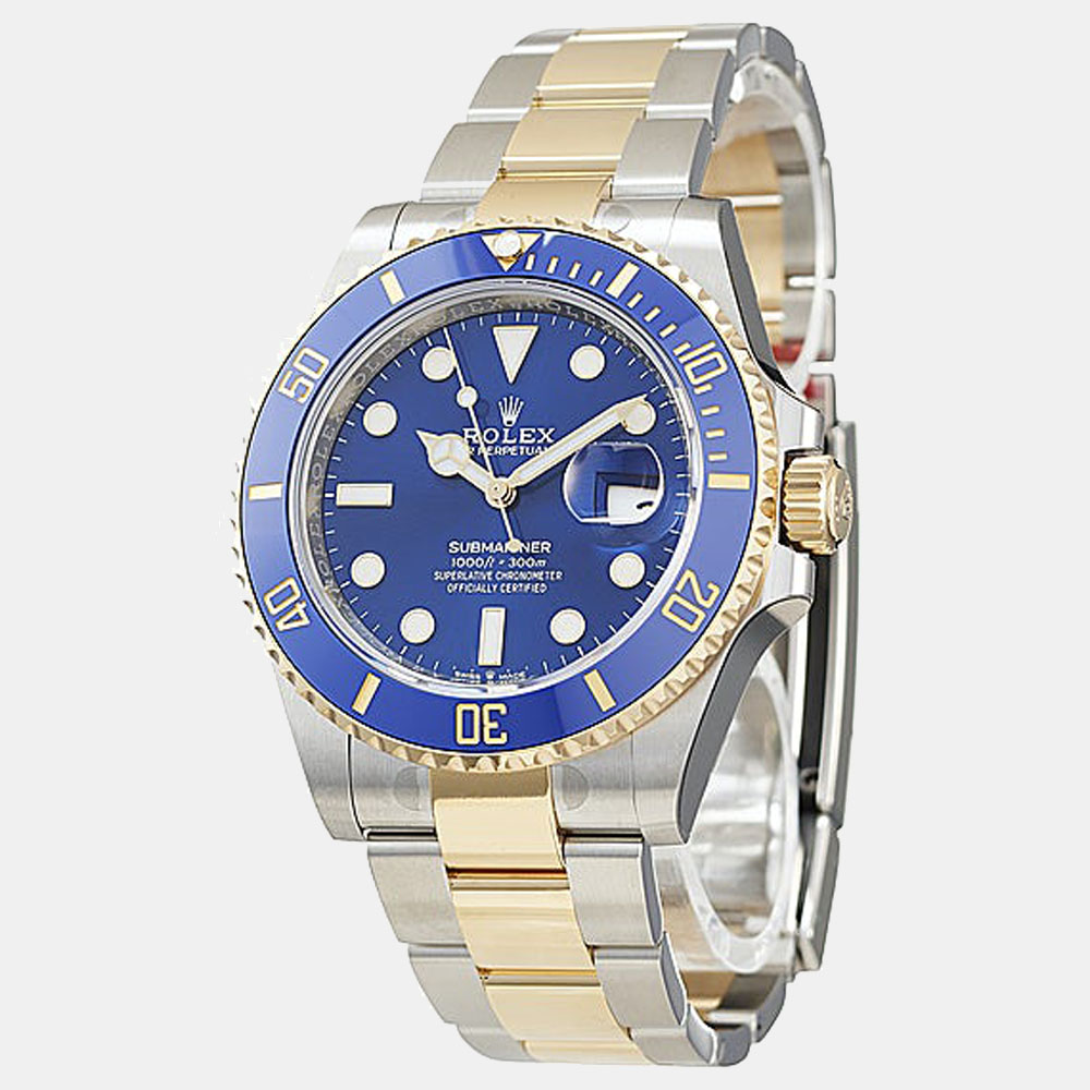 

Rolex Two-tone Blue Stainless Steel & 18K Yellow Gold Submariner Men's Wristwatch 41 mm