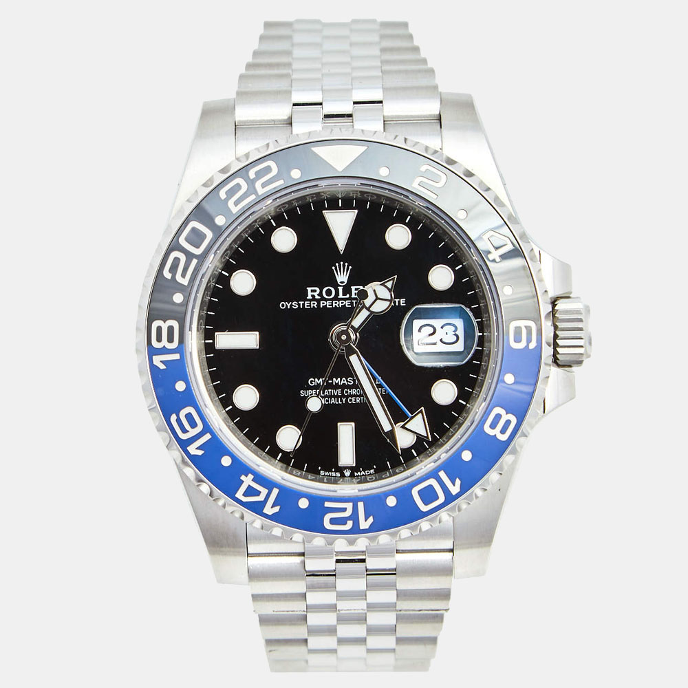

Rolex Jubilee Stainless Steel GMT-MASTER II Men's Wristwatch 40 mm, Black