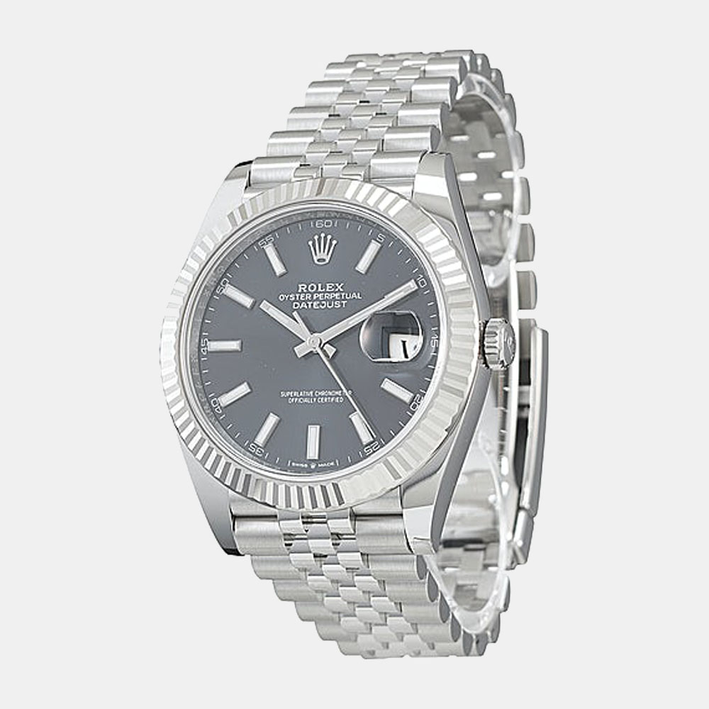 

Rolex Blue dial Jubilee Stainless Steel & 18k White Gold Datejust 41 Men's Wristwatch 41 mm