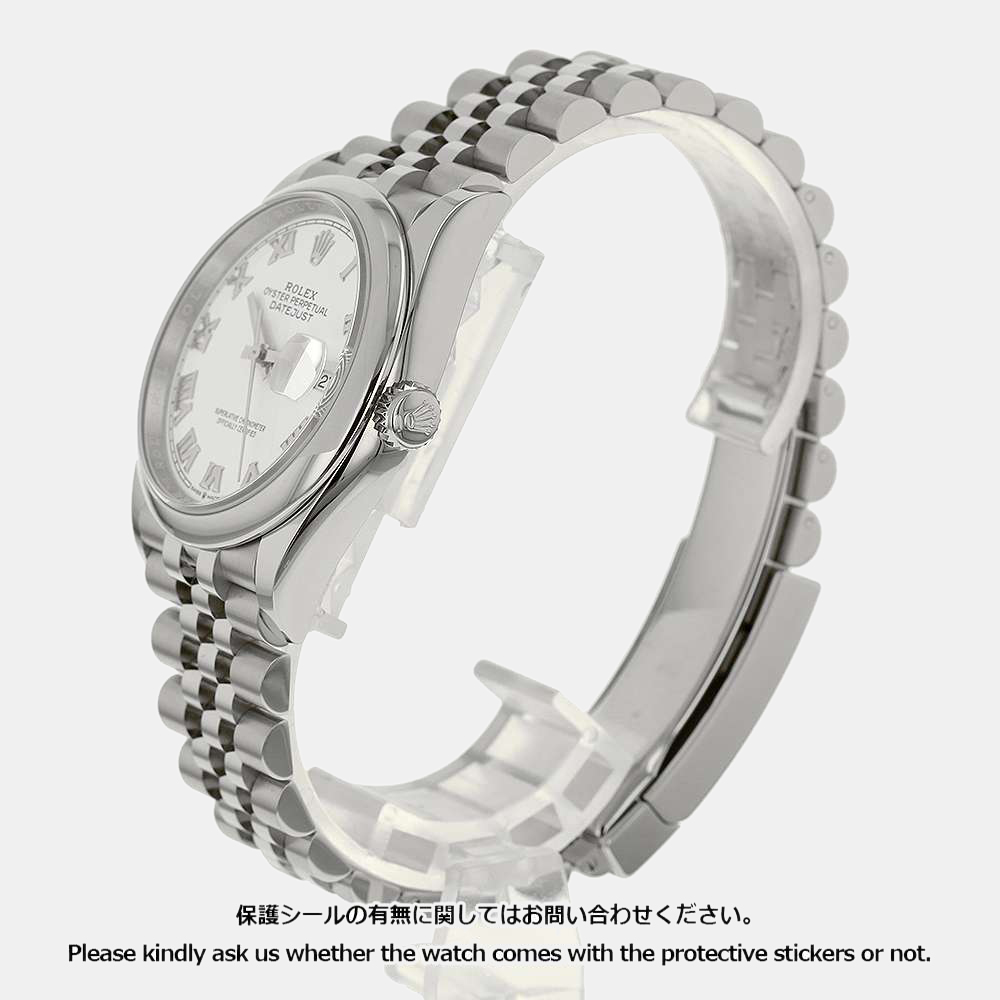 

Rolex White Stainless Steel Datejust 126200 Automatic Men's Wristwatch 36 mm