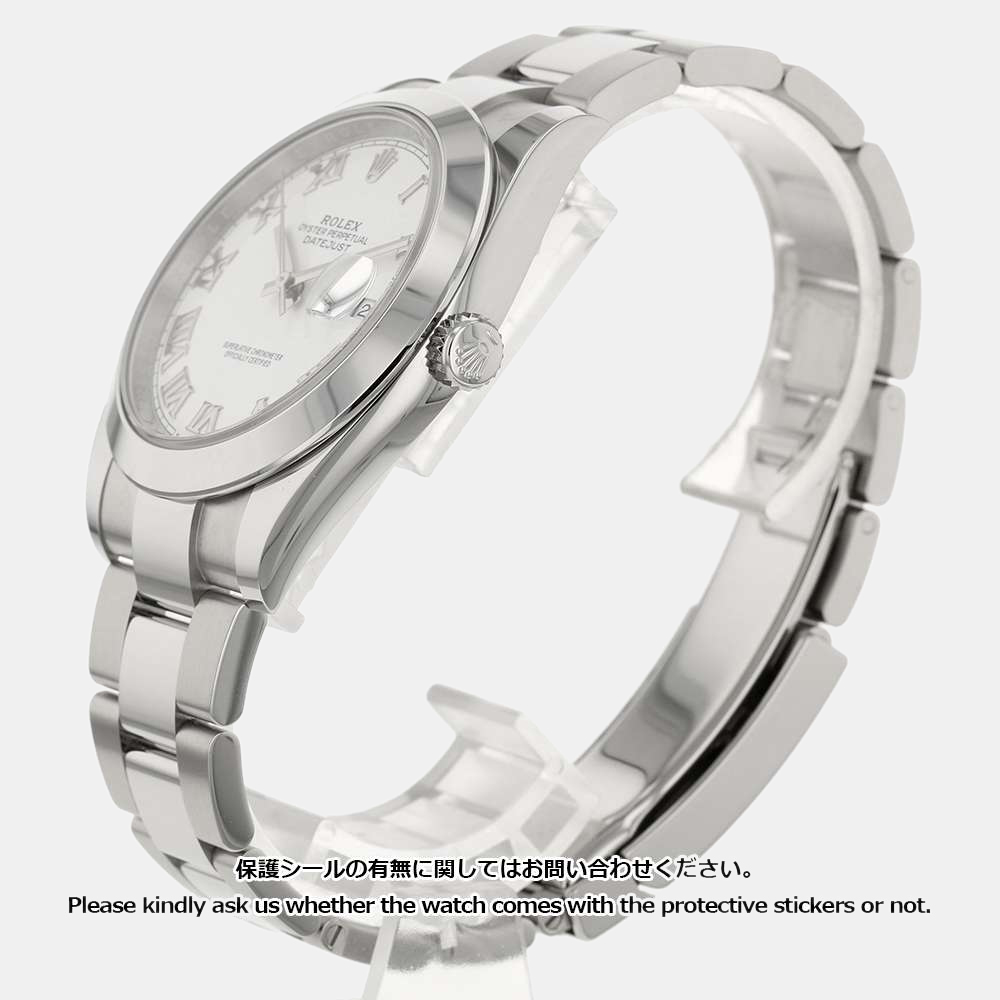 

Rolex White Stainless Steel Datejust 126300 Automatic Men's Wristwatch 41 mm