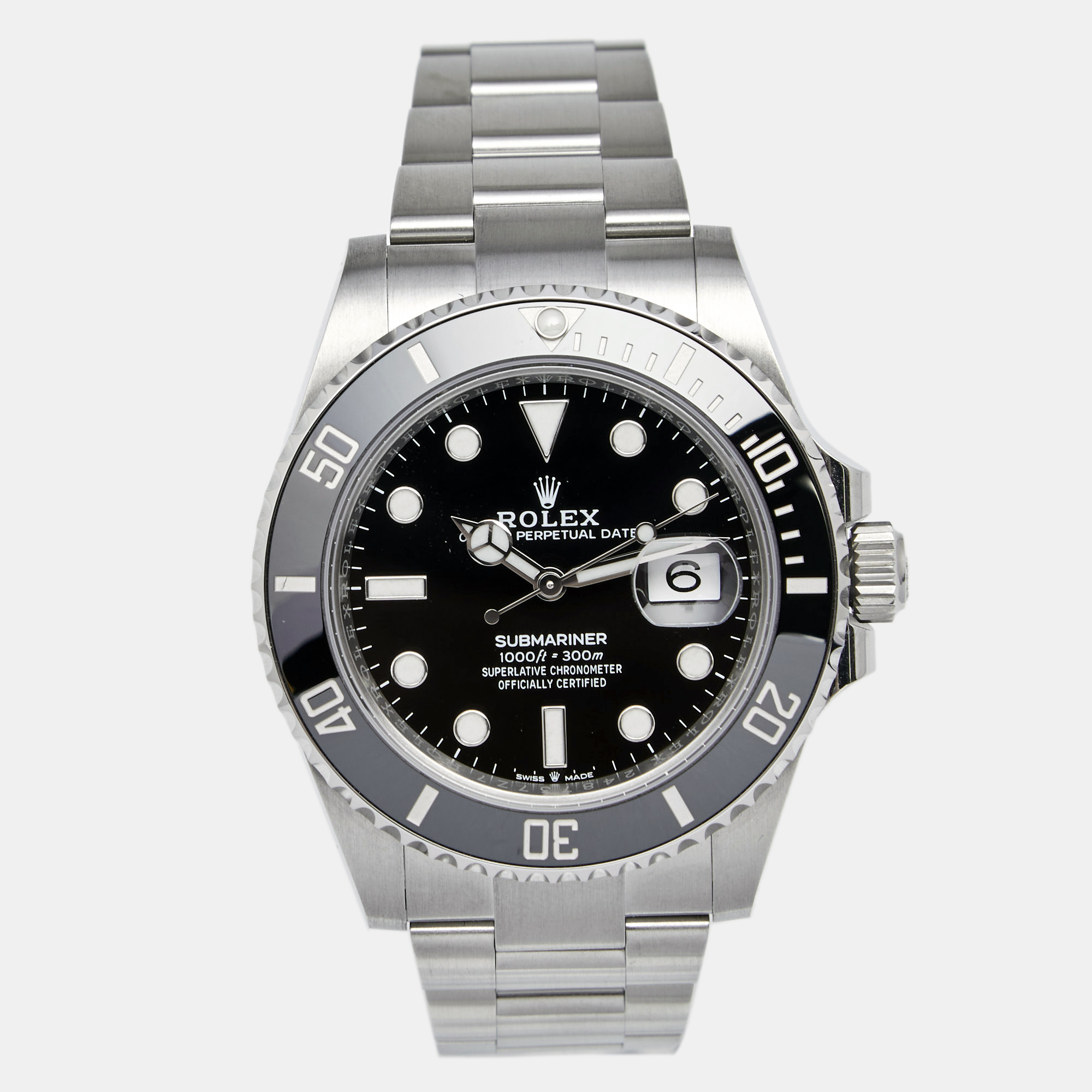 

Rolex Black Date Stainless Steel Submariner Men's Wristwatch 41 mm