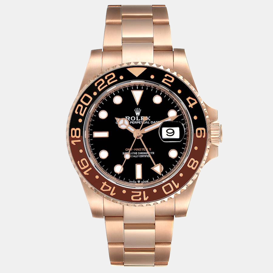 

Rolex Black 18k Rose Gold GMT-Master II 126715 CHNR Automatic Men's Wristwatch 40 mm