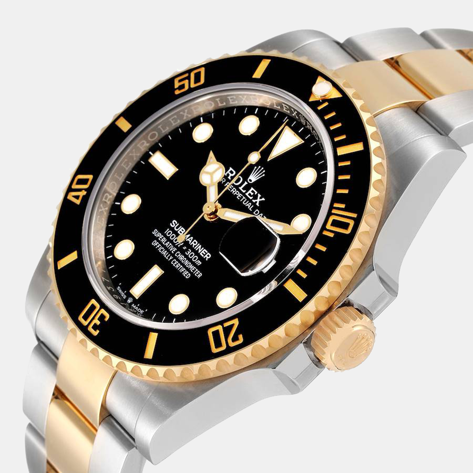 

Rolex Black 18k Yellow Gold And Stainless Steel Submariner 126613 LN Automatic Men's Wristwatch 41 mm