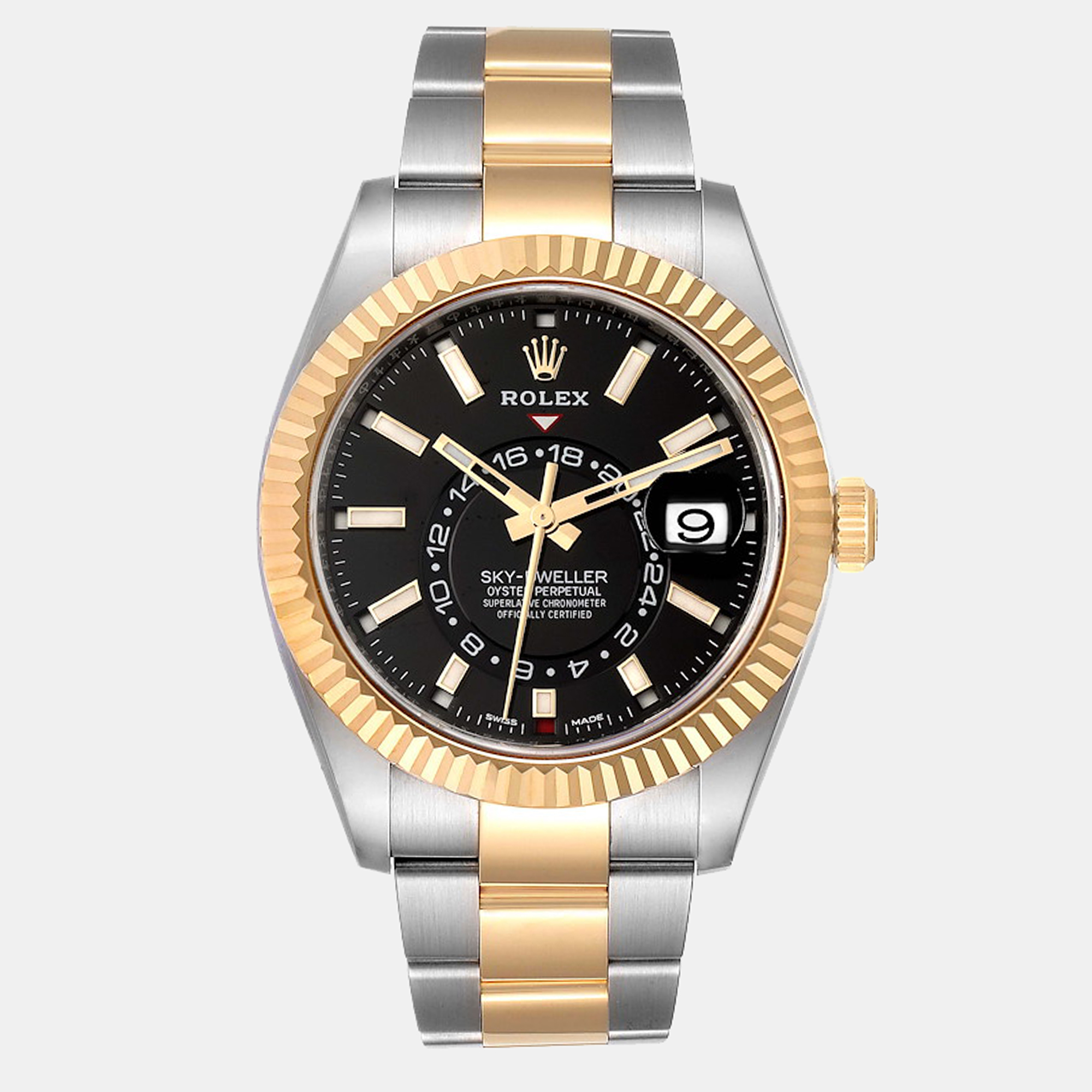 For those looking to invest in a designer watch that promises to deliver style points and remain timeless Rolex offers this stunning Sky Dweller watch in 42 mm. Its a beauty from every angle.