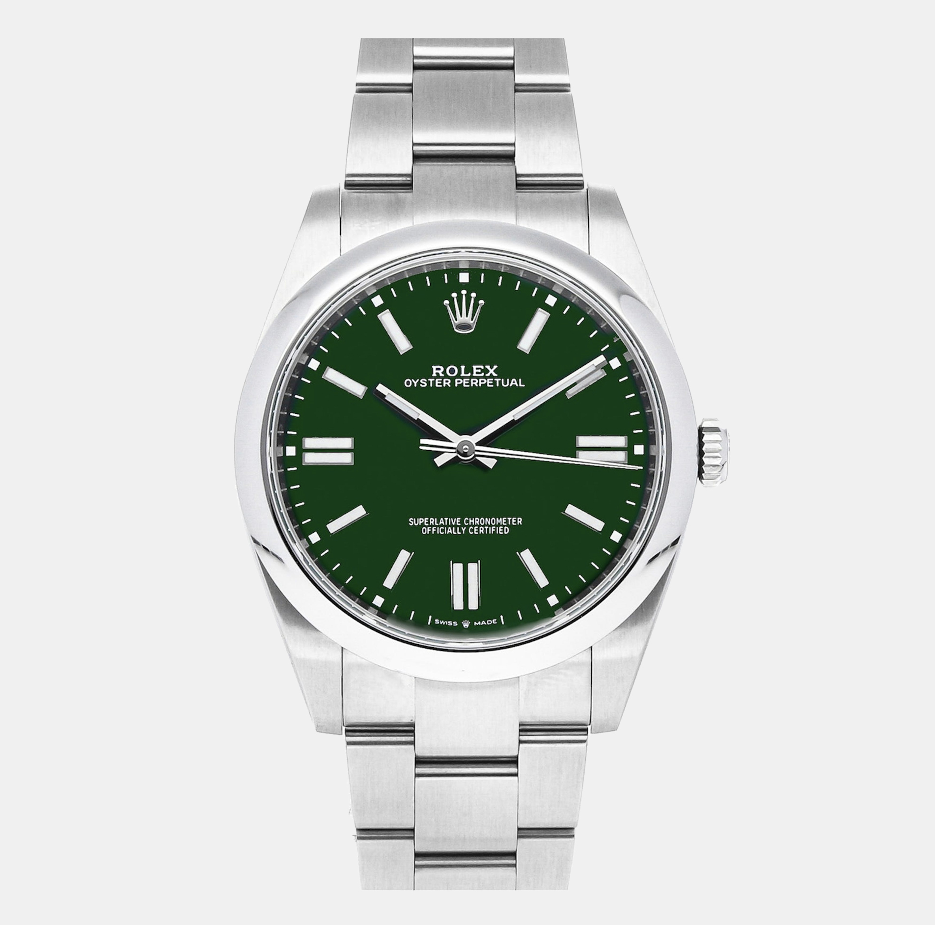 

Rolex Green Stainless Steel Oyster Perpetual 124300 Men's Wristwatch 41 mm