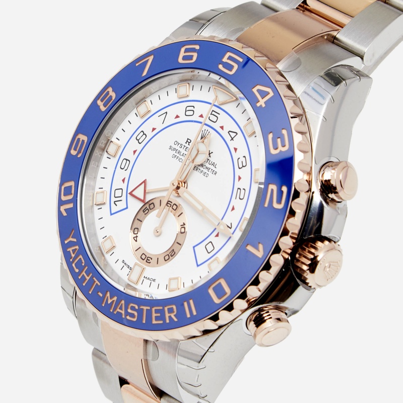 

Rolex White 18K Everose Gold Oystersteel Cerachrom Yacht-Master II M116681-0002 Men's Wristwatch 44 mm, Silver