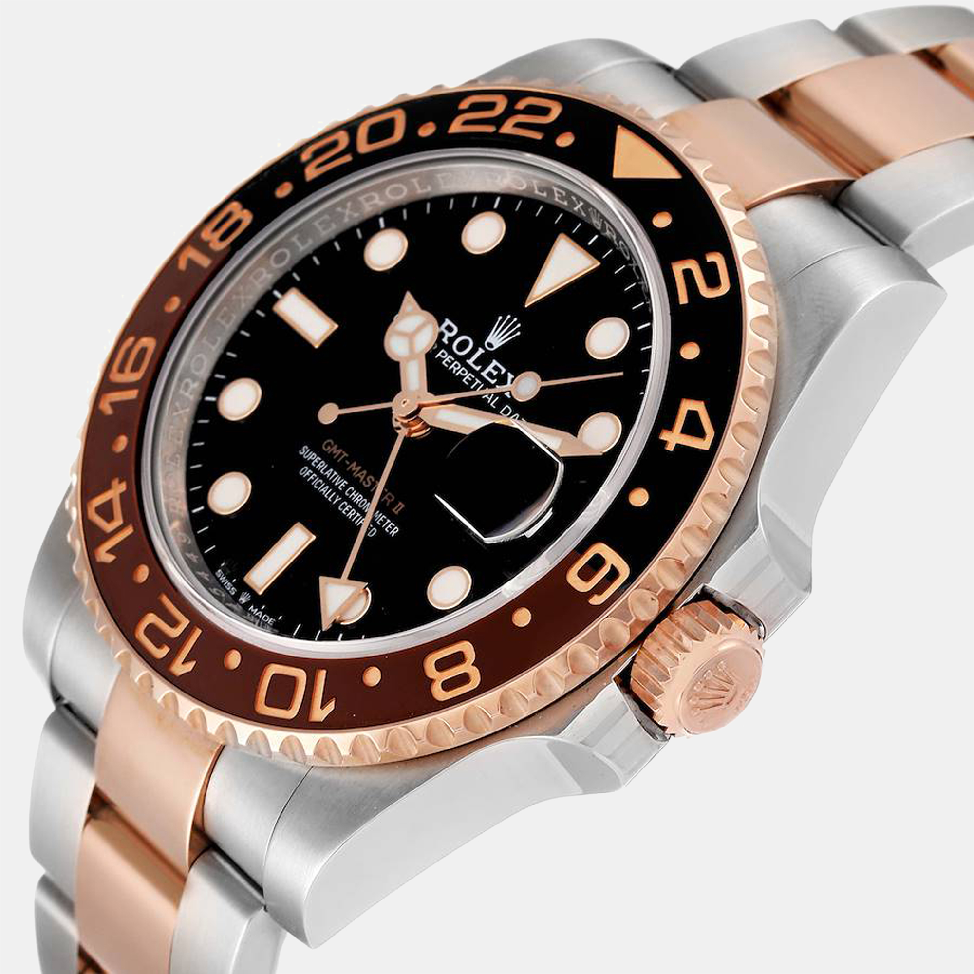 

Rolex Black 18K Rose Gold And Stainless Steel GMT-Master II 126711 Automatic Men's Wristwatch 40 mm