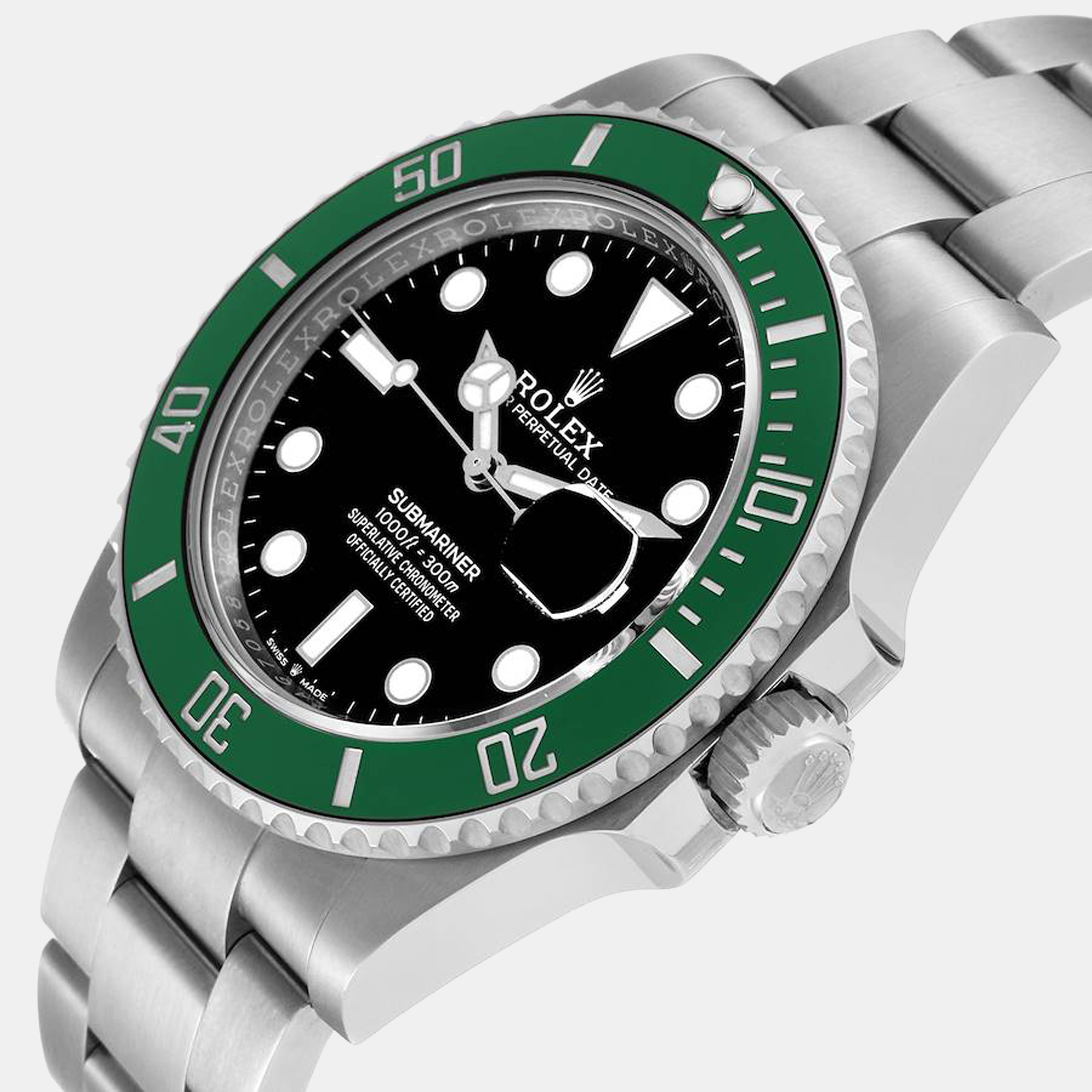 

Rolex Black Stainless Steel Submariner Kermit 126610LV Automatic Men's Wristwatch 41 mm